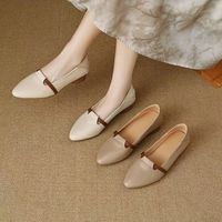 Chaussures plates confortables de luxe pour femmes 2026 à bout pointu et talon bas – Idéales pour le quotidien et le bureau