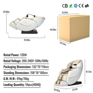Silla de Masaje de Gravedad Cero de Lujo con Doble Núcleo Elástico SL Track para Todo el Cuerpo, Silla de Masaje <span class=keywords><strong>3D</strong></span> de Gravedad Cero - Product Image 4