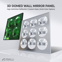 Miroir acrylique convexe à 9 trous avec cadre en aluminium, miroir décoratif mural pour la maison et l'hôtel
