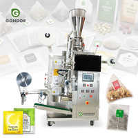 Machine de conditionnement verticale pour sachets de thé en papier triangulaires avec étiqueteuse à fil
