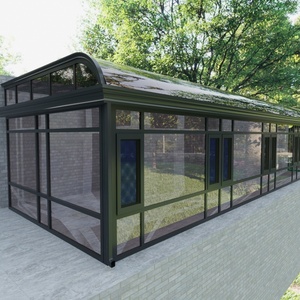Kits de véranda modernes en aluminium avec toit en verre trempé isolant pour usage résidentiel, véranda à toit plat, maisons en verre - Product Image 2