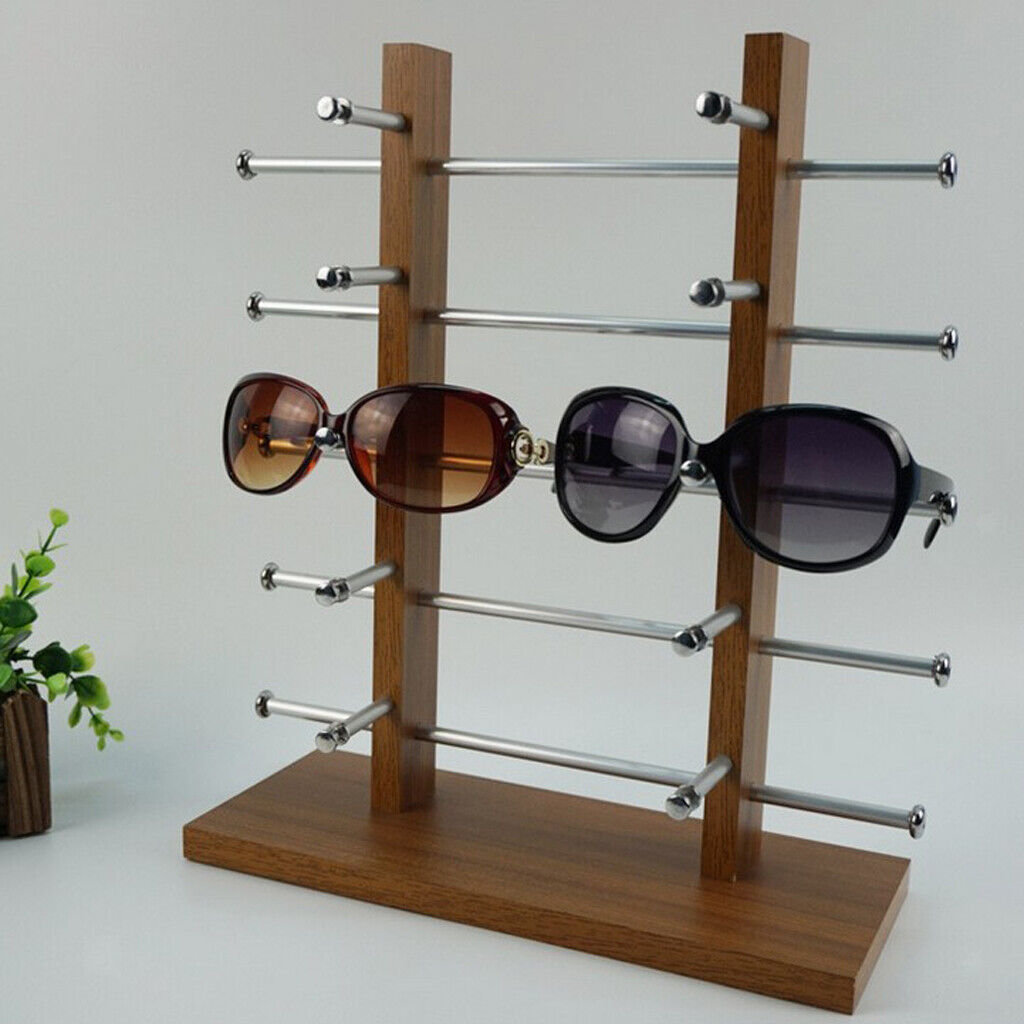 Modern Wooden Frame Sunglasses Eyeglass Display Rack Customizable Metal Stand for Supermarket — view 4