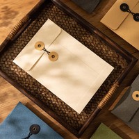 Carpeta de Archivo Ecológica Vintage de Papel Kraft Grueso con Cierre de Cuerda, Tamaño A5, Sobre Minimalista con Botón y Cuerda para Documentos