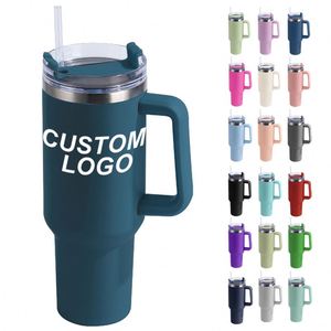 Custom logo 40oz Stainless Steel Insulated Car Cup Portable Double-layer Cup with Handle Wholesale Large Capacity Water Cup - Product Image 1