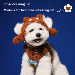 Edición limitada Cute IP Design Star <span class=keywords><strong>Tim</strong></span> Bear Cross Dressing Hat para mascotas Popular Strangle-Resistant Hat - Product Image 5
