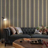 Rouleau de papier peint vinyle à rayures verticales, revêtement mural texturé pour la décoration de la maison