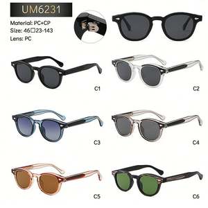 Lunettes de soleil rondes punk UV400 avec logo personnalisé, monture à rivets, pour hommes et femmes, collection mode 2025 - Product Image 6