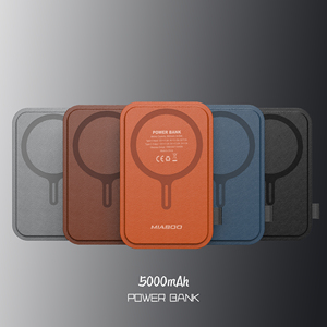 Batería Externa Magnética Inalámbrica con Carga Rápida PD20W, Salida Tipo-C, 5000mAh, Funda <span class=keywords><strong>de</strong></span> Cuero, Diseño Delgado, Compatible con MagSafe - Product Image 5