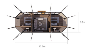 Tente de luxe de glamping en <span class=keywords><strong>toile</strong></span> de safari pour hôtel-resort en plein air Kawagebo Kamp (KK) 44' x 17' - Product Image 6