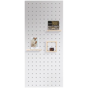 Separador de Madera Maciza con Panel Perforado, Color Blanco Madera, Multifuncional, para Entrada, Sala de Estar, Decorativo, de Pie, con Almacenamiento - Product Image 5