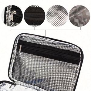 Sac à déjeuner isotherme en néoprène avec logo personnalisé, fermeture éclair, isolation thermique renforcée, petite capacité, portable pour - Product Image 5