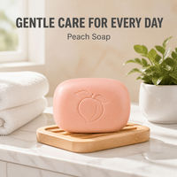 Savon artisanal parfum pêche, étiquette privée, emballage personnalisé avec logo pour les soins quotidiens du corps