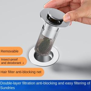 Filtre <span class=keywords><strong>à</strong></span> ordures en acier inoxydable 2 pièces Filtre <span class=keywords><strong>à</strong></span> ordures en acier inoxydable Filtre <span class=keywords><strong>à</strong></span> ordures en acier inoxydable Déodorant de drain de sol avec odeur de <span class=keywords><strong>voiture</strong></span> neuve - Product Image 3
