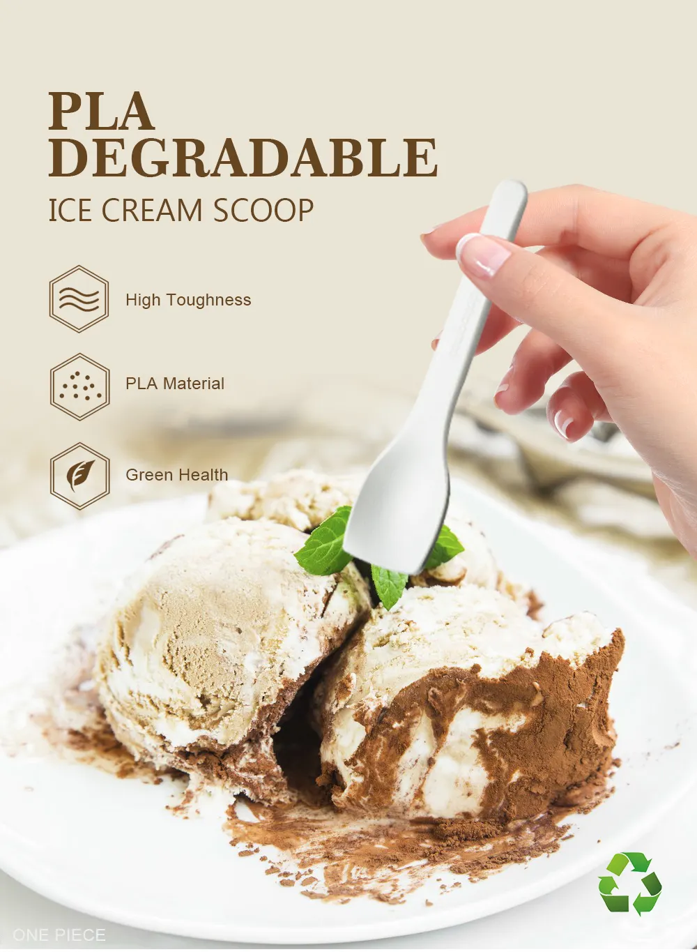 Biodegradable CPLA small spoons Custom Colors Ins dessert spoons individually packaged Disposable ice cream spoons