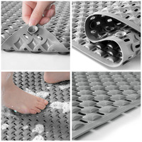 Tapis de douche antidérapant en PVC pour hôtels Tapis de bain anti-chute de forme personnalisée avec ventouses Tapis de massage pour toilettes et salles de bains