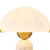 Lampu Meja Minimalis Postmodern Dekorasi Kamar Tidur Kaca Batu Lubang Kuning