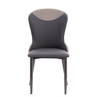 Chaise de salle à manger, revêtement en toile craie, dossier papillon, panneau contrastant, pieds en métal noir inclinés pour restaurant, hôtel, pub et bar