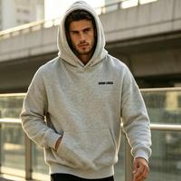 Hoodie Pria Oversize Desain Punggung Berkualitas Tinggi Buatan Produsen Dengan Cetakan Flock
