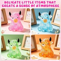 Jouet Squishy Vache des Highlands en TPR, à Rebond Lent, Anti-Stress, Éducatif, Mignon, à Presser, Cadeau Unisexe
