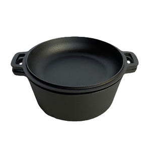 Ensemble de casseroles et poêles 2-en-1 en <span class=keywords><strong>fonte</strong></span> pré-assaisonnée pour braiser, mijoter, saisir et cuire - Product Image 1