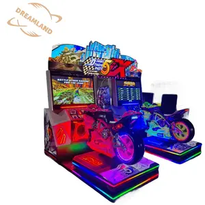 Dreamland çift oyuncular arcade sürüş araba oyun makinesi sikke işletilen motosiklet simülatörü makinesi