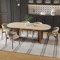 Table à manger en bois assemblée de style nordique moderne et simple pour 6 personnes, pour hôtel et villa