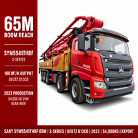Camion pompe à béton haute pression Sany 65m Deutz d'occasion 13MPa 2023, Pièces détachées d'occasion pour pompe à béton Sany Deutz 65m Exportation Chine