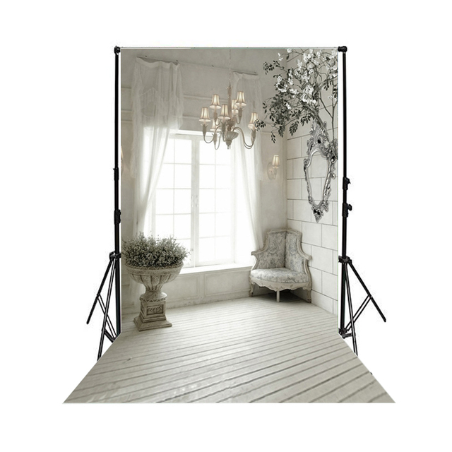 7x5ft Crystal Chandelier Window Interior Classic Design Backdrop Interior Room Decoration Photography Background