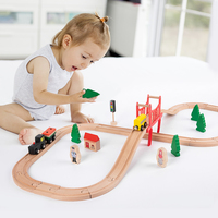 Ensemble de train en bois Offre Spéciale Assemblage de train ferroviaire en bois Jouets de train en bois