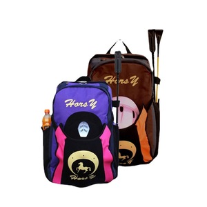 Sac à dos équestre à double bandoulière, sac pour protections de chevaux, sac multifonction pour casque, design logo cheval, 55x36cm/44x25cm, fournitures - Product Image 1
