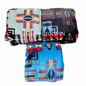 Manta de franela personalizada de venta superior americana, manta suave geométrica roja y negra de estilo Azteca de la mejor calidad para cama, venta al por mayor - Product Image 3