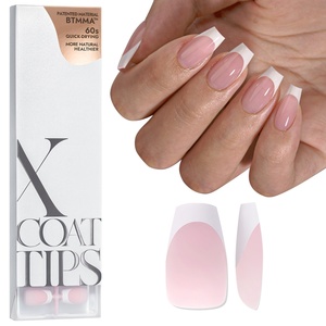 XCOATTIPS Faux Ongles Réutilisables en Gros, Courts, Forme Cercueil, Couverture Complète, French Manucure, en Gel Souple, à Coller, Fournisseur - Product Image 2
