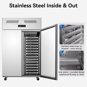 Frigorifero Commerciale a 2 Porte con Certificazione ETL CE, Raffreddamento ad Aria ℃ ~8 ℃   Congelatore in Acciaio Inossidabile per Cucina e Frigorifero - Product Image 4