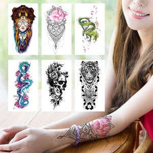 Personnalisé adulte <span class=keywords><strong>homme</strong></span> femme demi bras étanche loup crâne dragon fleurs <span class=keywords><strong>image</strong></span> <span class=keywords><strong>tatouage</strong></span> autocollants - Product Image 6