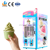 Máquina de Helado Suave Comercial Totalmente Automática, 3 Sabores, Autoservicio, Robot Expendedor, 110/220V, OEM, ODM, Fábrica, Centro Comercial