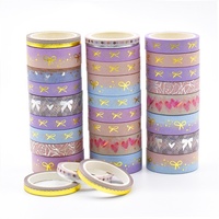 Ruban adhésif washi décoratif DIY personnalisé, imprimé papillons et étoiles, coloris macaron