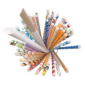 Pajitas de Papel Biodegradables Desechables Ecológicas Personalizables con Impresión Colorida, Pajitas para Beber al por Mayor con LOGO - Product Image 1