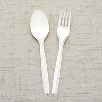 Trendz personnalisé 100% Kit de vaisselle jetable biodégradable compostable écologique Pla en plastique couteau fourchette cuillère ensemble de couverts