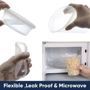 Contenedor Desechable Hermético para Alimentos, Apto para Microondas, Recipiente para Sopa Apilable, Material PP, Aprobado por la FDA para Entrega de Comida Rápida - Product Image 2