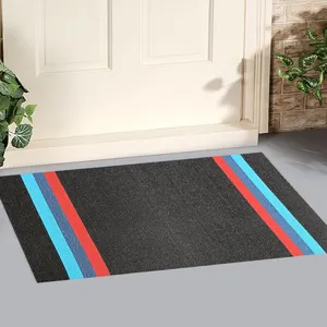 Haute qualité rayé PVC boucle intérieur extérieur Teslin tapis de sol bienvenue PVC bienvenue entrée porte tapis