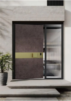 Porte d'entrée en alliage d'aluminium sur mesure, moderne, antivol, avec caméra et interphone vidéo pour villa et appartement