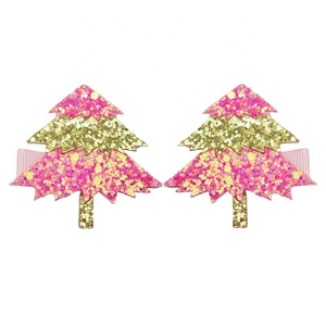 Nouvelles pinces à cheveux pour enfants motif sapin de Noël scintillant, avec nœud de Noël et bois de cerf 3D, modèle 2026, très vendues - Product Image 2