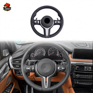 Накладка на руль LeGai из карбоновой кожи с возможностью индивидуальной настройки для BMW 3/4/5 серии, X5 F30/F10/F15/F16/F06/F32/F26 <span class=keywords><strong>M</strong></span> Sport, черная - Product Image 1