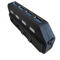Nouveau Hub USB 3.0 à 4 ports avec coque transparente pour transmission haute vitesse, adaptateur de connecteur répartiteur USB 3.0