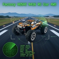 HOSHI N416 1/16 4WD Voiture RC haute vitesse 4x4 36km/h, Monster Truck tout-terrain RTR prêt à rouler, batterie rechargeable, expert, portée 200M