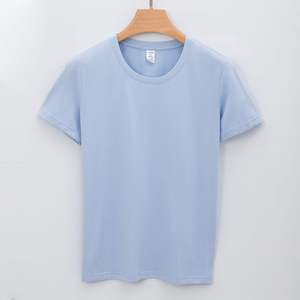 Camiseta personalizada de color sólido para mujer, Camiseta estampada de alta calidad con estilo de algodón suave y hombro liso, camisetas baratas en blanco a granel - Product Image 6