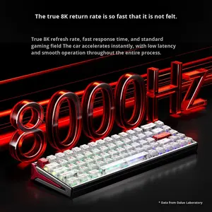 <span class=keywords><strong>Clavier</strong></span> de jeu et de bureau A68 mécanique USB Type-C filaire en alliage d'aluminium à axe magnétique RGB programmable étanche Delta - Product Image 2