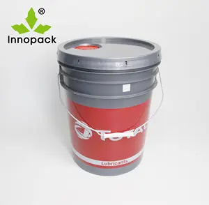 空5加仑塑料白色油漆桶，带盖手柄20升桶