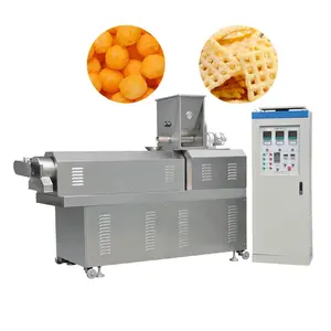 Shengrun Twin Screw Máquina De Sopro De Milho Extrusora Milho Puff Snack Linha De Processamento De Alimentos