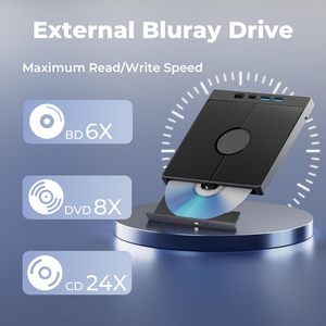 Lecteur Blu-ray externe 7-en-1, <span class=keywords><strong>graveur</strong></span> externe USB, prend en charge les disques de 100 Go, ports USB 3.0/Type-C/SD/TF pour Windows, MacOS, Linux - Product Image 2